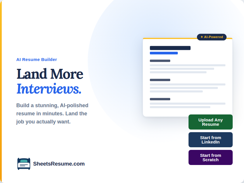 Sheets Resume Builder
